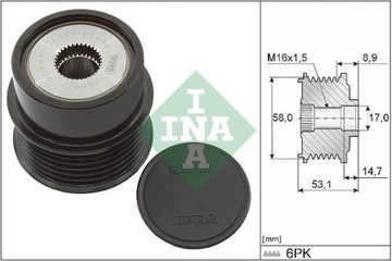 ALTERNÁTOR - SPOJKA JEDNOSMĚR SCHAEFFLER INA 535 0326 10