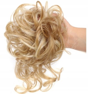 Kok doczepiany syntetyczny jasny blond MN Shop na gumce