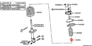 DORAZ TLUMIČE PŘEDNÍ SUBARU LEGACY OUTBACK FORESTER IMPREZA BRZ GT86