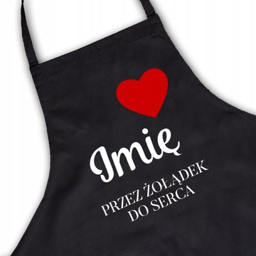 Fartuch Czarny Kuchenny Prezent TWOJE IMIĘ Wzory