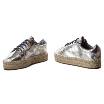 PEPE JEANS Srebrne espadryle andy metal (36)