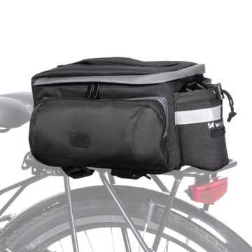 WOZINSKY SAKWA ROWEROWA TORBA NA BAGAŻNIK SAKWA Z PASKIEM NA ROWER POJEMNA