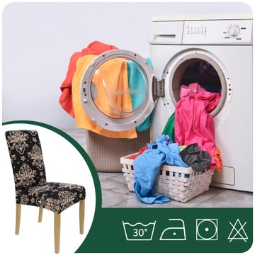 POKROWIEC NA KRZESŁO CZARNY WZORY ELASTYCZNY UNIWERSALNY POKROWCE