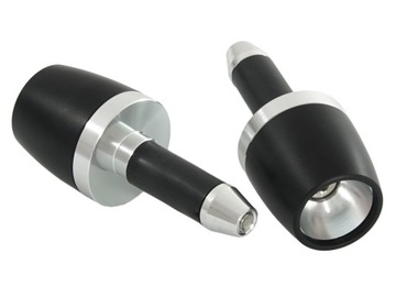końcówki do kierownicy 22 mm czarno srebrne CNC
