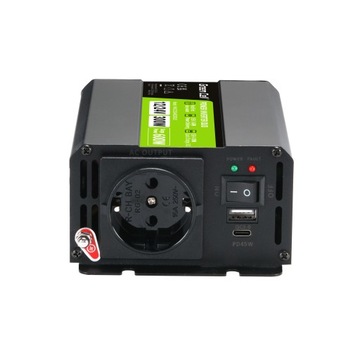 Автомобильный преобразователь Green Cell GC Duo 12 В и 24 В 300 Вт/600 Вт USB-C 45 Вт