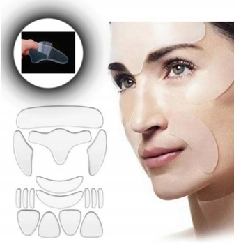 SILIKONOWE PLASTRY PRZECIWZMARSZCZKOWE LIFTING do twarzy 16 SZTUK ZESTAW