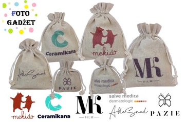 Натуральная сумка 9х12 с логотипом и фотографией.