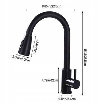 SNAKE BLACK KITCHEN смеситель с выдвижным изливом