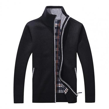 Men Coat Solid Color Zipper Autumn Winter Loose St