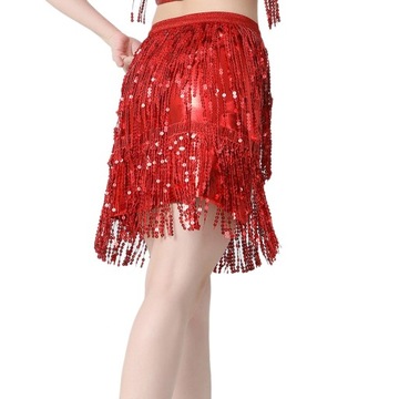 Cekinowa Chwost Spódnica Boho Moda Cekiny Fringe