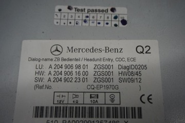 Радиоприемник Mercedes W204 CD 2049069801 2049061600 GLK