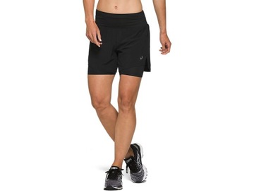 Asics ROAD 2-N-1 Spodenki Damskie Czarne r. XL