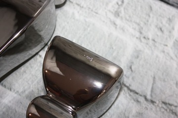 Керамический подсвечник серебряный квадратный большой H38