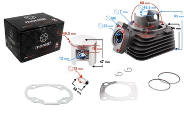 Cylinder Moretti do skutera 2T 80cc Buxy