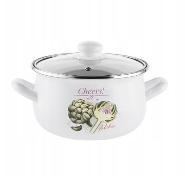 Garnek tradycyjny Emaliowany Pleszew 2,6 l elegancki design karczoch