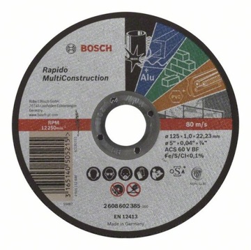 BOSCH TARCZA RAPIDO MULTICONSTRUCTION 125*1,0