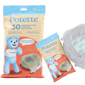 Zestaw wkładów do nocnika 30sztuk POTETTE PLUS wklady chłonące do nocników