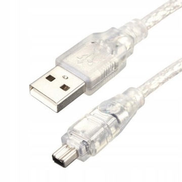 Przezroczysty biały kabel USB 1394 do kamery