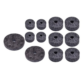 12Pcs Cymbal Felt Washer for Drum Set Percussion Instrument Felts Pads gray