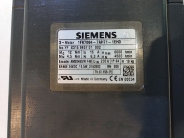 Серводвигатель Siemens 1FK7064-7AH71-1EH3 Mo 12 Нм