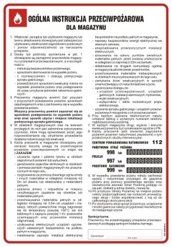 Ogólna instrukcja p.poż dla magazynu DB026DNHN