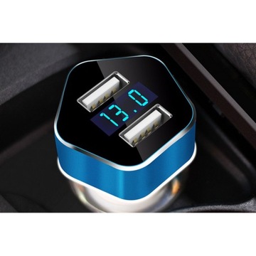 АВТОМОБИЛЬНОЕ ЗАРЯДНОЕ УСТРОЙСТВО С ВОЛЬТМЕТРОМ 2XUSB ВОЛЬТМЕТР 12В 24В