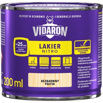 VIDARON LAKIER NITRO BEZBARWNY POŁYSK 0.2L