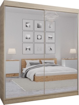 Szafa przesuwna 2D 130 cm - SONOMA - LUSTRO P