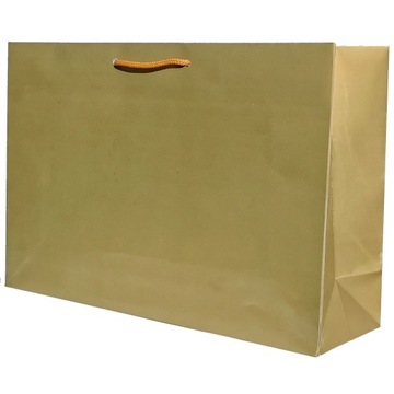 Torebka papierowa laminowana ZŁOTA 35x10x23cm
