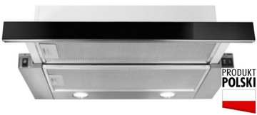 Okap Toflesz Vega Glass inox/czarny 60cm., 350m3/h