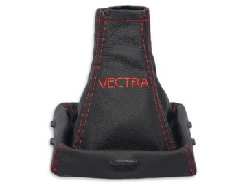 OPEL VECTRA C 2002-2008 MIESZEK ZMIANY BIEGÓW CZARNA SKÓRA HAFT CZERWONY