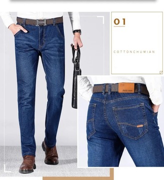 Men's Business High Waist Suit Denim Pants Trendy