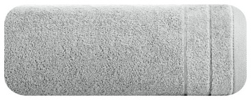 MIĘKKI I CHŁONNY RĘCZNIK Z WELUROWĄ BORDIURĄ DAMLA 50X90 CM STALOWY