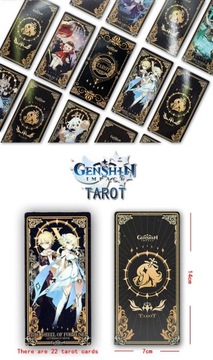 Набор карт Таро Genshin Impact аниме, 4 шт.