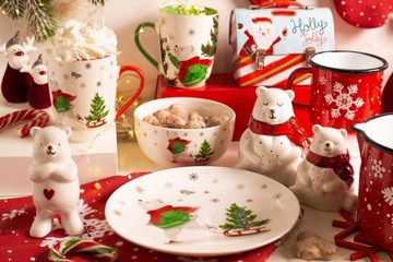 Kubek do kawy herbaty porcelanowy Świąteczny Kubek Niedźwiadek 300ml