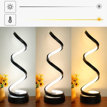 ELEGANCKA NOWOCZESNA LAMPA STOŁOWA LED 3 KOLOR REGULOWANA JASNOŚĆ DO SALONU
