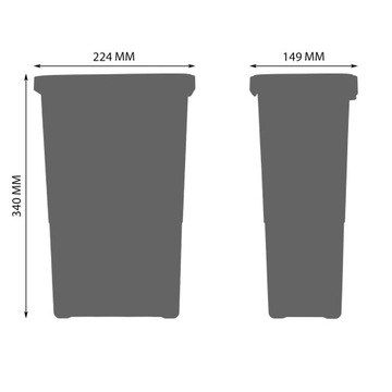 Сортировщик мусора METROPOLIS 2x18+2x8 л для ящика 60см, В-34 см, скоросшиватель