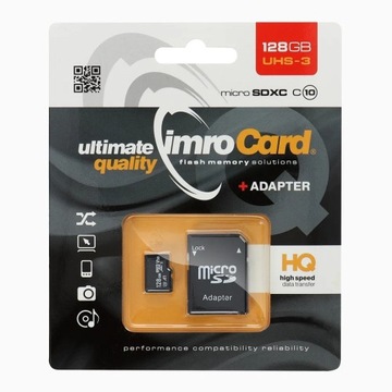 KARTA PAMIĘCI MICROSD 128GB Z ADAPTEREM JAKOŚĆ