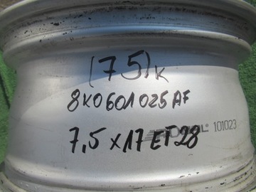 4× DISK HLINÍK AUDI OE ALLROAD 7.5" X 17" 5X112 ET 29