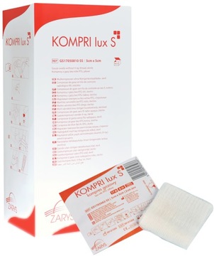 Kompresy gazowe 5x5cm KOMPRI LUX S 100szt Zarys