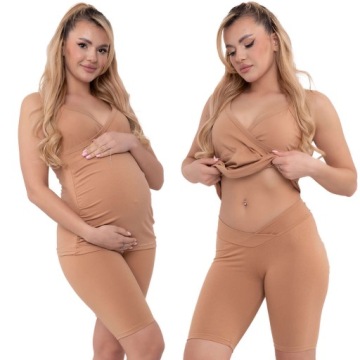 FORMOMMY LEGGINSY CIĄŻOWE GETRY SPODNIE KOLARKI Z NISKIM STANEM 5XL