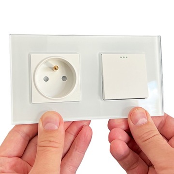Одиночный модуль белого переключателя для рамок MIUUN