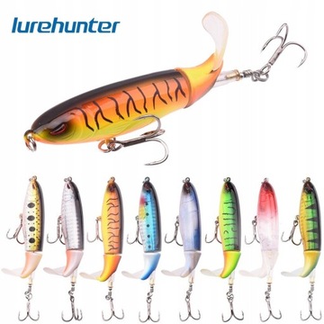 8 sztuk Whopper Plopper 10cm 13g pływający Popper