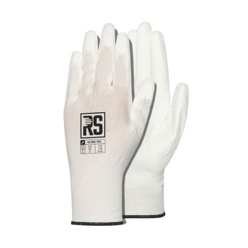 Rękawice ULTRA TEC białe, nylon, poliuretan - 8