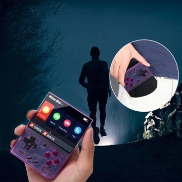 Konsola PRZEŹROCZYSTA fioletowa Przenośna konsola gier Miyoo mini plus PS1