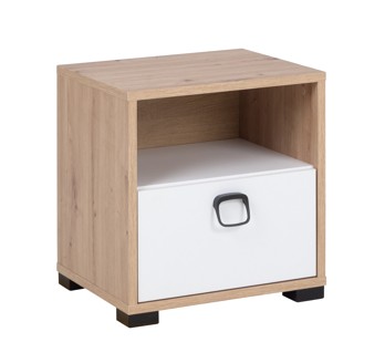 Stolik nocny Kevin 9 40x43x35 dąb artisan/grafit/biały, system młodzieżowy