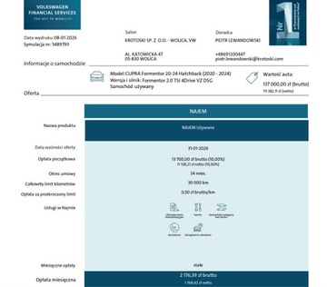 Cupra Formentor Crossover 2.0 TSI 310KM 2021 Cupra Formentor 2.0TSI 310KM 4DRIVE DSG VZ (bezwyp, zdjęcie 2