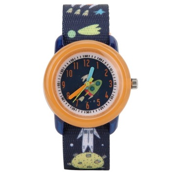 Children Watch Cartoon Pattern Waterproof Ribbon Strap Quartz Children Watc