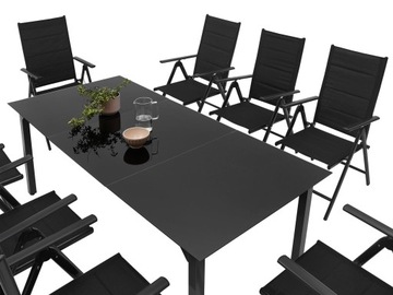 АЛЮМИНИЕВЫЙ КОМПЛЕКТ САДОВОЙ МЕБЕЛИ ИЗ СТОЛА И 8 СТУЛЬЕВ