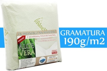 OCHRANIACZ NAKŁADKA TOPPER NA MATERAC 70x160 WODOODPORNY PODKŁAD ALOE VERA